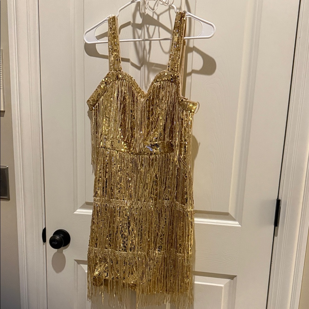 Glamorous Gold Sequin Mini Dress